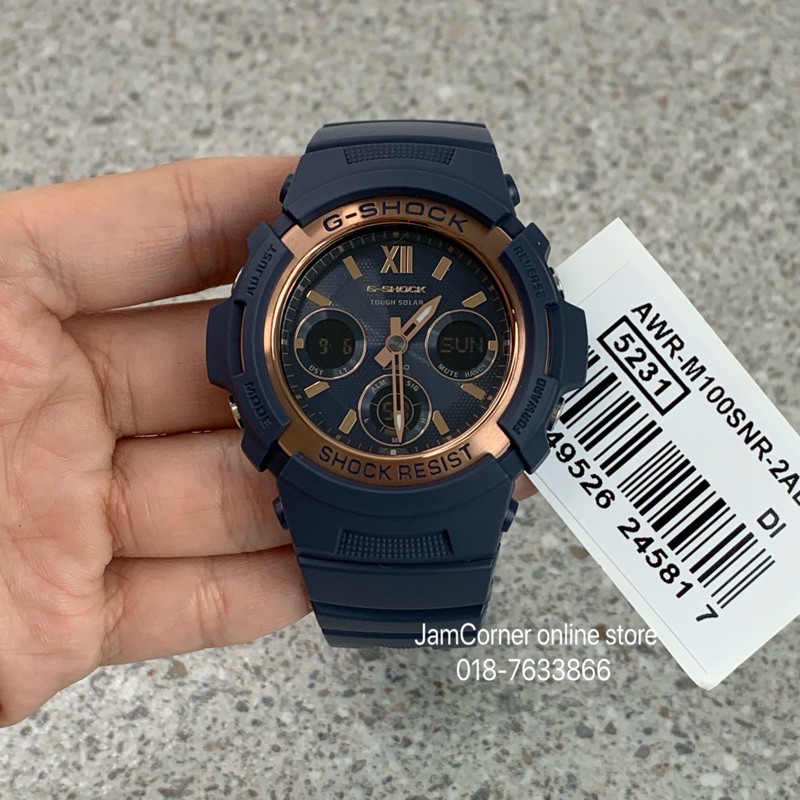 G shock navy on sale blue rose gold