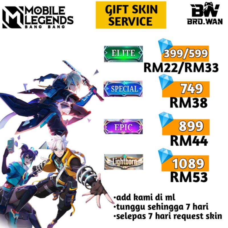 MLBB Gift Skin / MLBB Skin Gift 7 Days Friend Shopee Malaysia