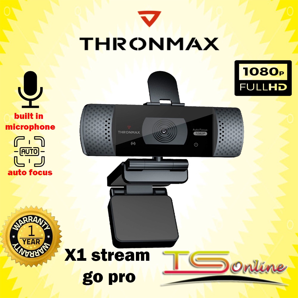 THRONMAX Stream Go X1 Pro 1080P Autofocus Webcam, Autofocus Lens, Dual ...