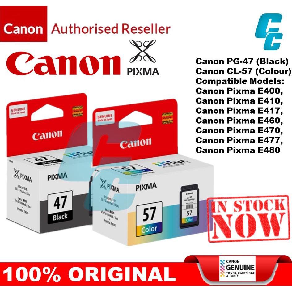 CANON PG-47 CL-57 CL-57S INK * PG47 CL57 CL57S E400 E410 E460 E470 E480 ...