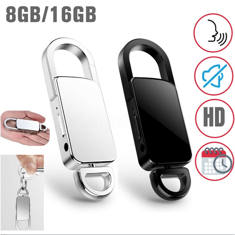 128G Keychain Voice Recorder Secret Voice Activated Dictaphone MP3 ...