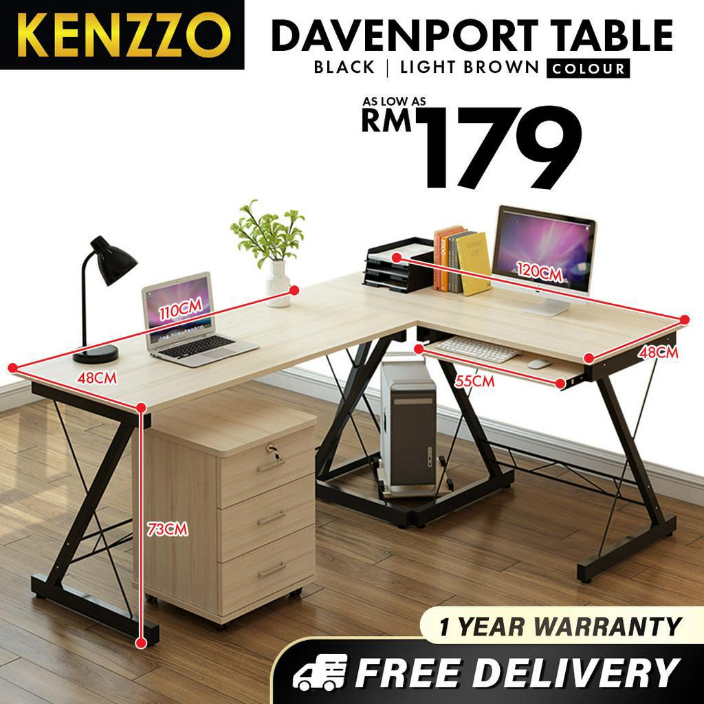 FREE DELIVERY !! KENZZO:DAVENPORT Classic Workspace L Shape Home Office ...