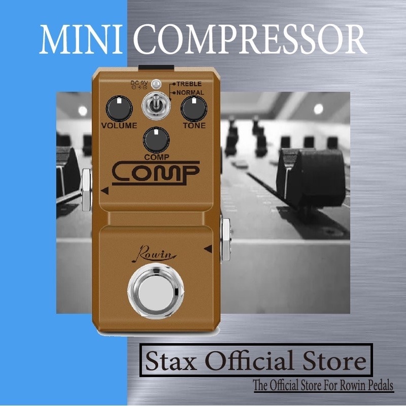 Rowin LN333 Analog Mini Opto Compressor Box Guitar Compression Pedal for Electric Guitar BASS