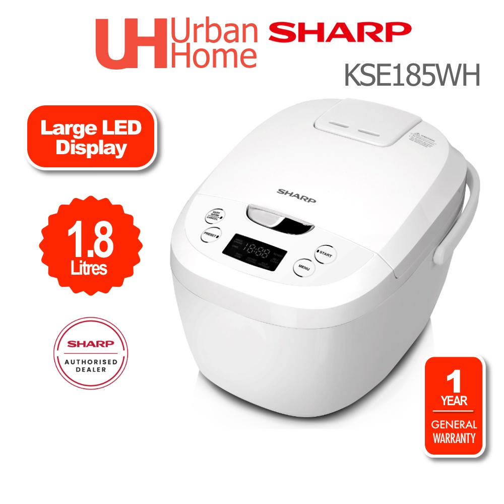 Sharp Digital Rice Cooker (1.8L) KSE185WH | Shopee Malaysia