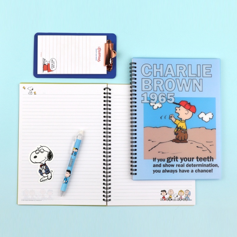 Peanuts Snoopy Friends Lined Spiral Notebook Spring Notepad Korean ...