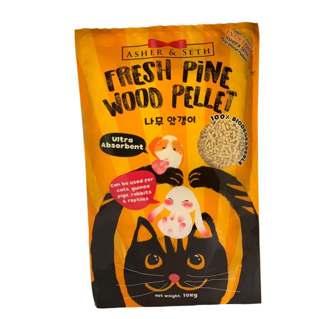 ASHER & SETH FRESH PINEWOOD PINE WOOD PALLET CAT LITTER 10KG Shopee
