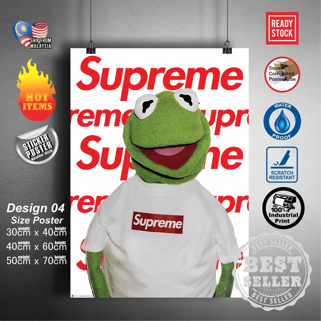 Supreme kermit shop the frog sticker