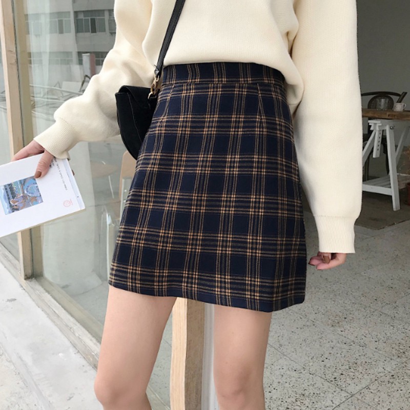 Checkered 2025 skirt malaysia