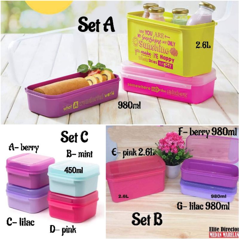 Tupperware Mini Signature 450ml Handy Box 980ml 2.6L fancy box | Shopee ...
