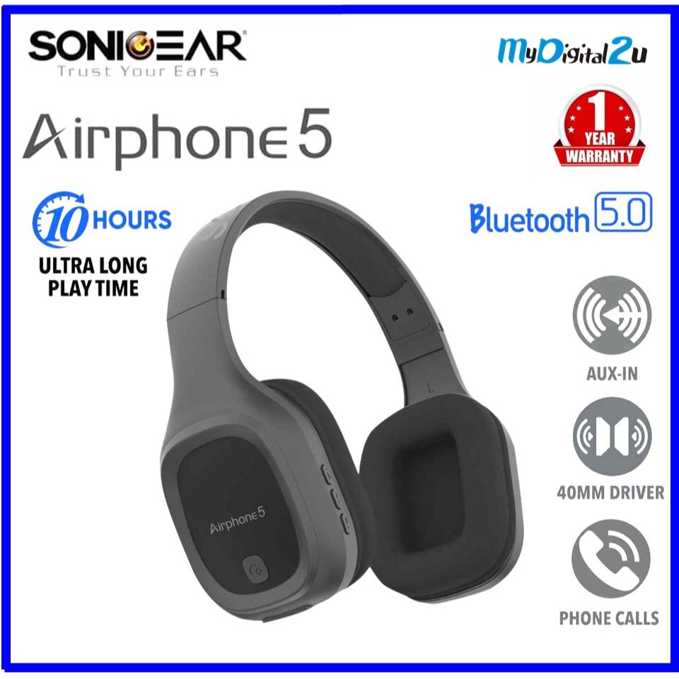 SonicGear Airphone 5 High Clarity With Strong Bass Bluetooth 5.0 For Smart Phone Laptop Shopee Malaysia