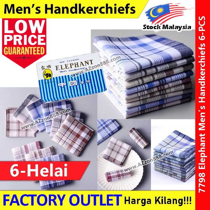 APLVFFZH 6x Men's Handkerchiefs 29x29cm/11.4x11.4inch Soft Stripe