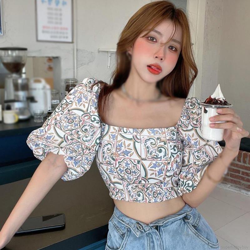 Chiffon puff sleeve top on sale