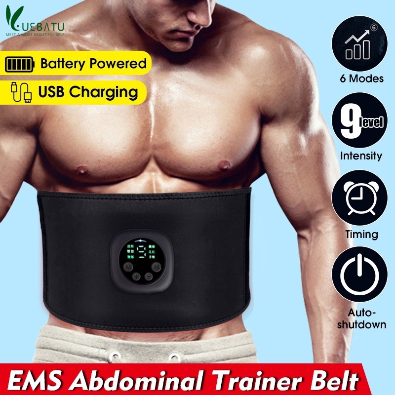 EMS Electric Abdominal Body Slimming Belt Waist Band Smart Abdomen Muscle  Stimulator Abs Trainer Fitness Lose Weight Fat Burn