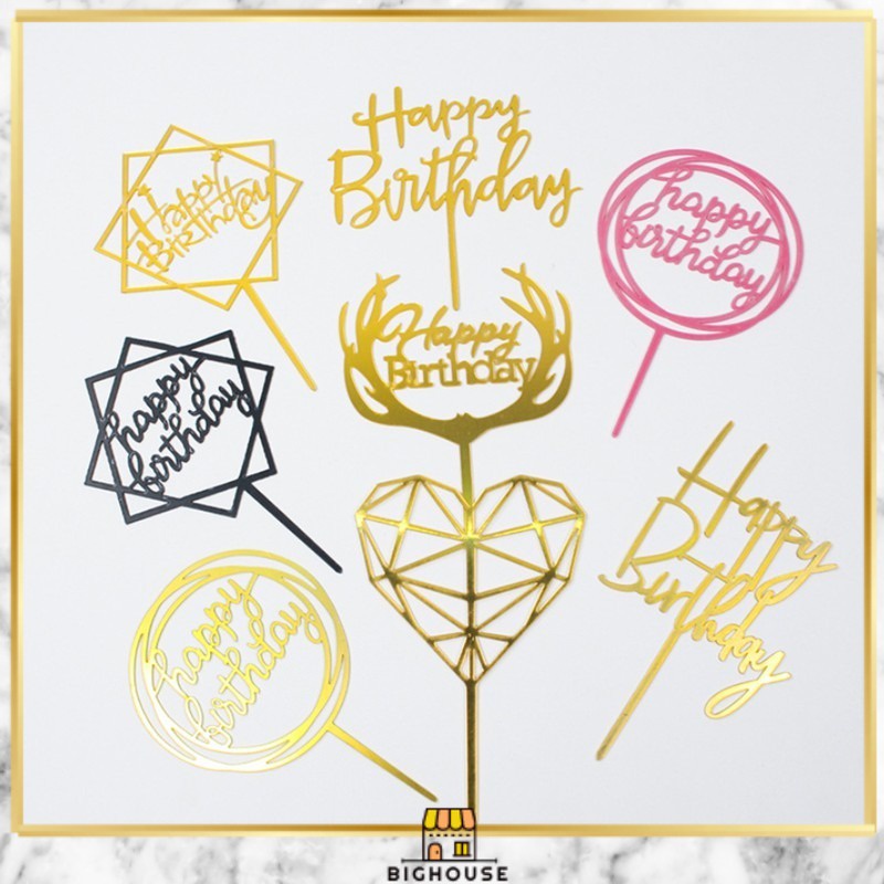 {PART 1} Acrylic Cake Topper Happy Birthday Cake Insert Cake Decoration ...