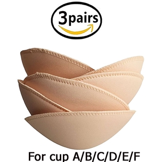 3 Pairs Bra Heart-shaped thickening Pads Inserts,Sewn & Breathable-1815