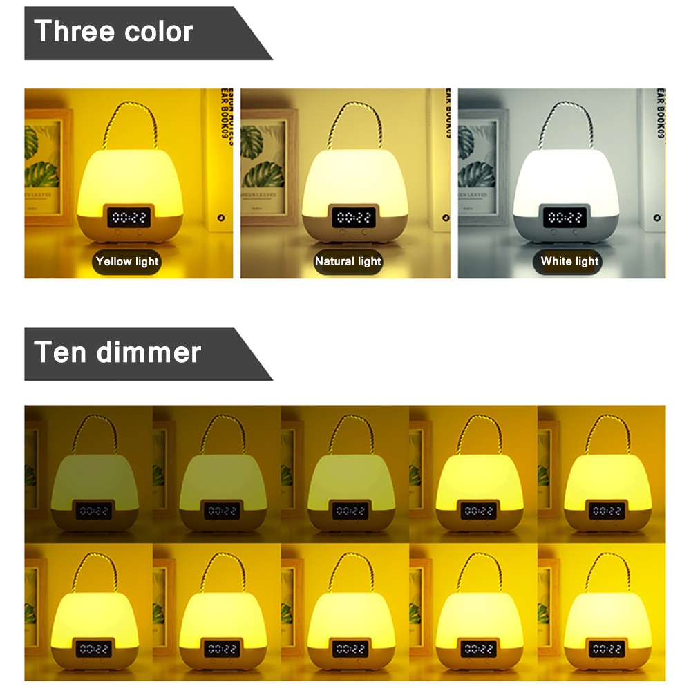 Portable LED Night Light USB Charging Battery Remote Control Brightness ...