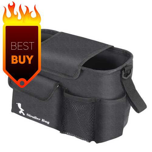 Aazon.co: Universal Stroller Organizer - Insulated Stroller Cup Holder Detachable Front Bag