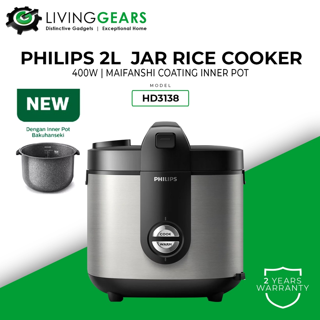 Philips ProCeramic+ Coating Rice Cooker (2.0L) HD3138 Shopee Malaysia