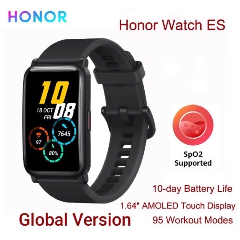 Huawei Honor Watch ES Smart Watch SpO2 Smartwatch Heart Rate Monitoring 5ATM 1.64 AMOLED Fashion and Sports for Men