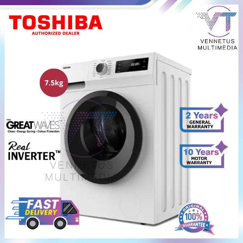 Toshiba 7.5KG Inverter Front Load Washer TWBH85S2M Washing Machine