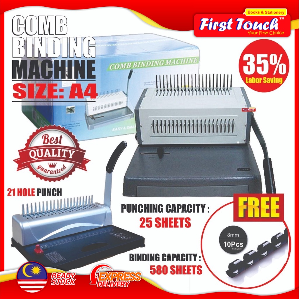 Comb Binding Machine A4 Size 21 Holes Puncher Binder Punch Document