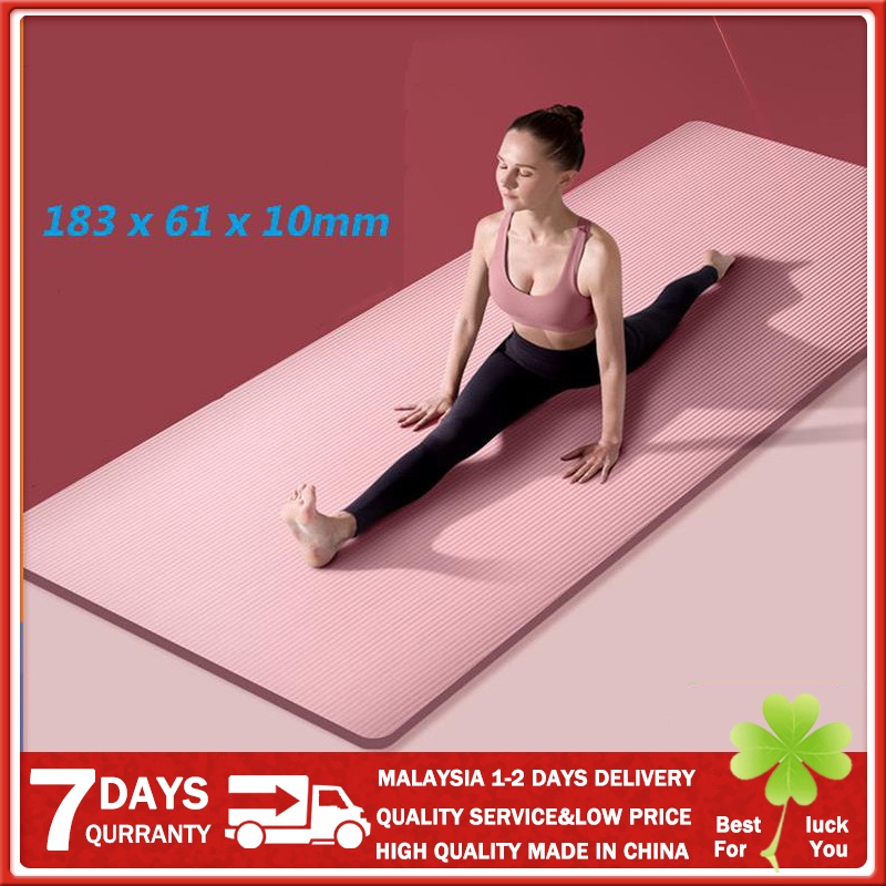 Ready Stock NBR 10 15mm Yoga Mat Extra Thick Non Slip pilates Yoga Mat Aerobic Home Workout GYM Fitness Exerciser Shopee Malaysia
