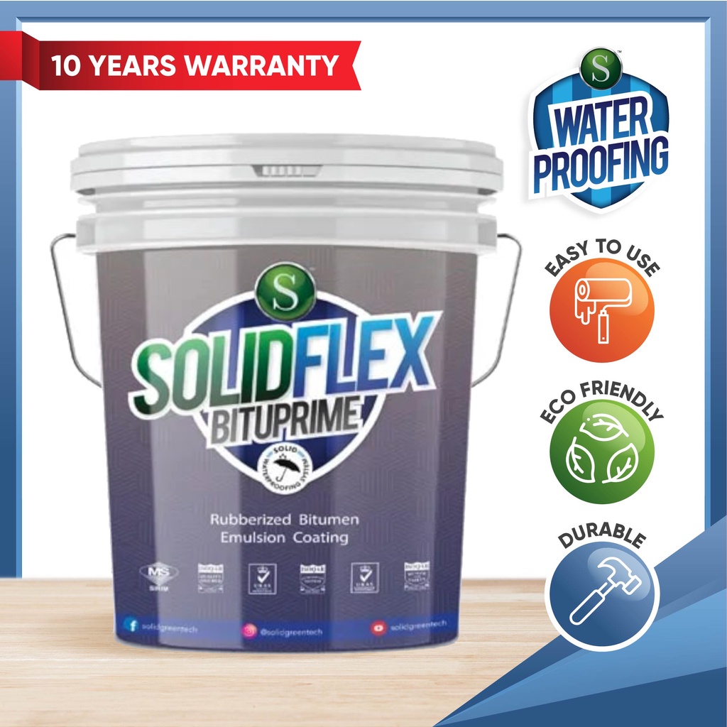 SOLIDFLEX BITUPRIME Water/Solvent Based Bitumen Emulsion Coating (20Kg
