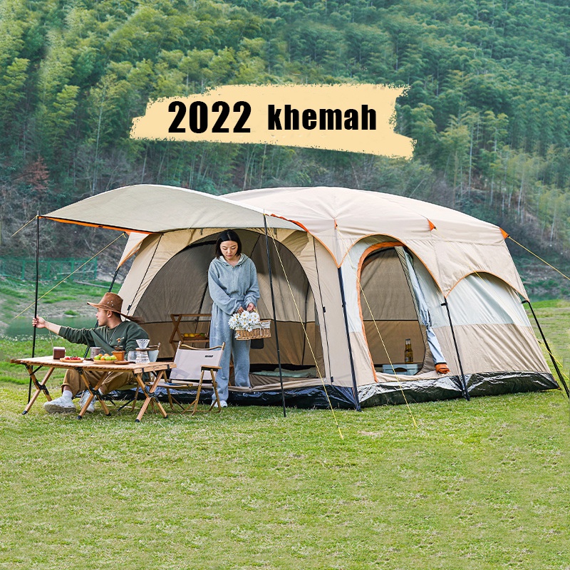 ARNO Camping Khemah Outdoor Camping Tent Two Rooms 812 Person Tent