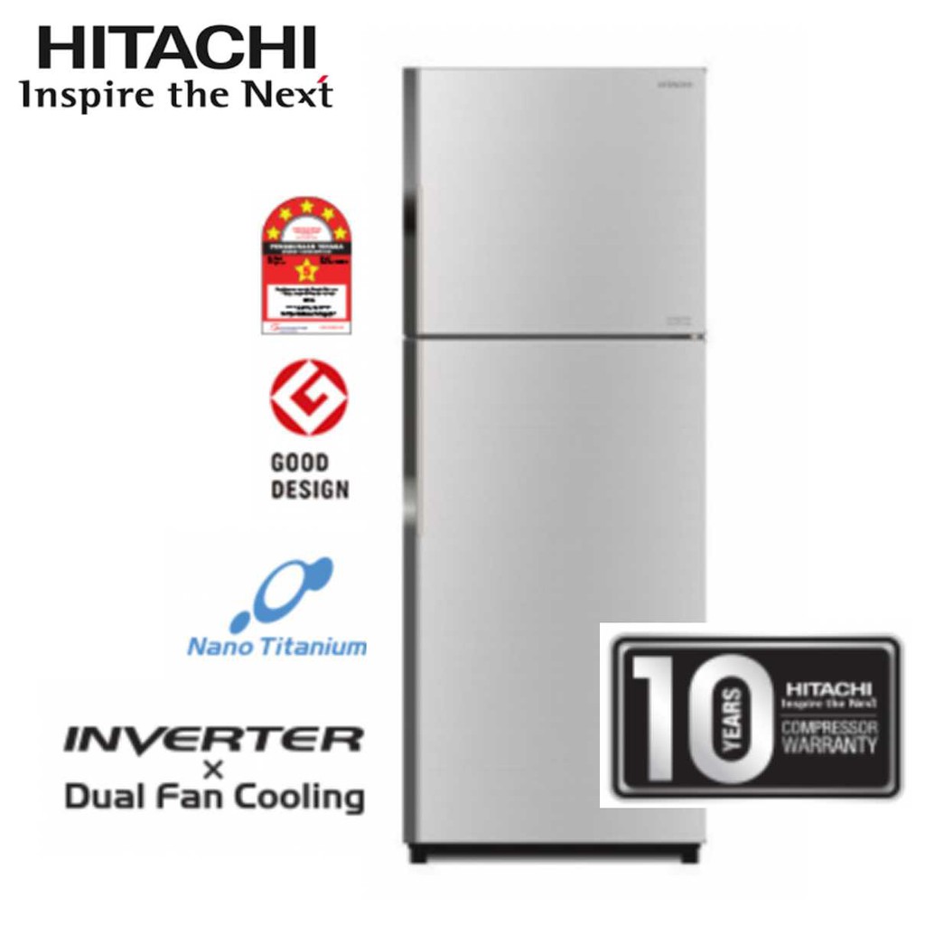 Hitachi Inverter 2 Doors Refridgerator Fridge - 335Liters (R-V420P3M ...