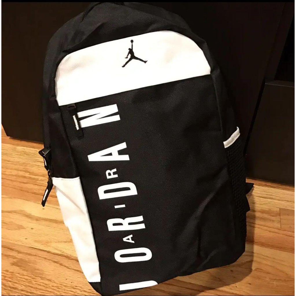 Black and hotsell white jordan backpack