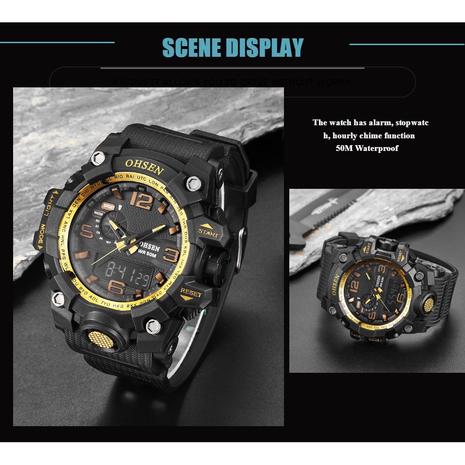 OHSEN AD1606 New OHSEN Luxury Brand Men Military Sports Watches