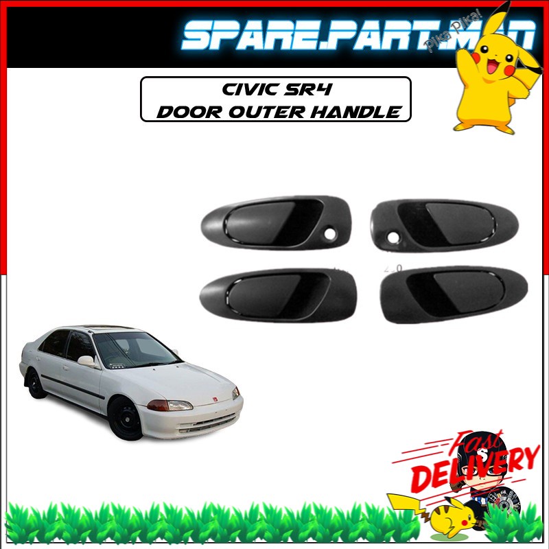 Honda Civic 92-95 EG/EG6/EG8 Outer Door Handles – Pair (Left & Right), Black OEM
