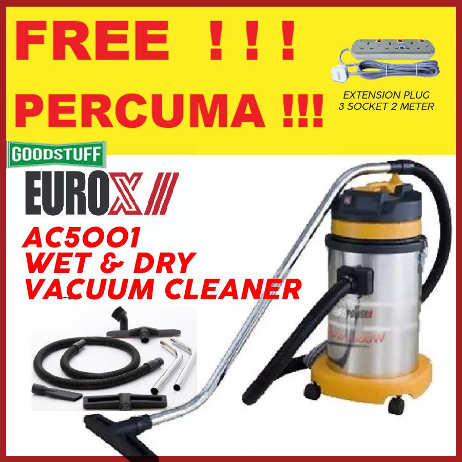 Europower Eurox Vac5001 1800w 30l Wet And Dry Heavy Duty Vacuum Cleaner