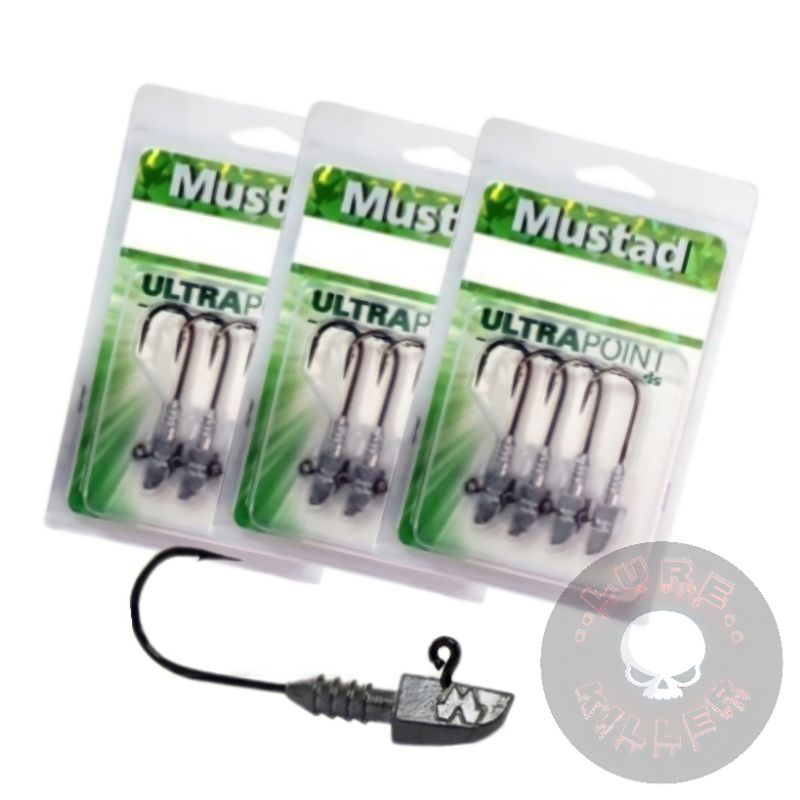 MUSTAD DARTER JIG HEAD Fishing Hook #1/0 #2/0 #3/0 , soft plastic