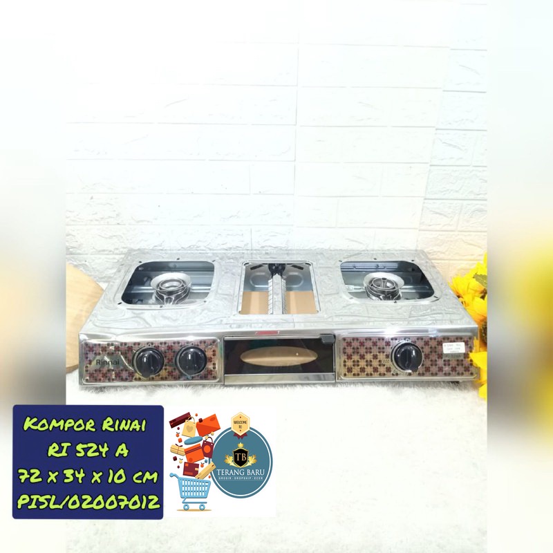 RINNAI 524 RINNAI 2-BURNER GAS STOVEa + GRILL PAN | STAINLESS GAS STOVE ...