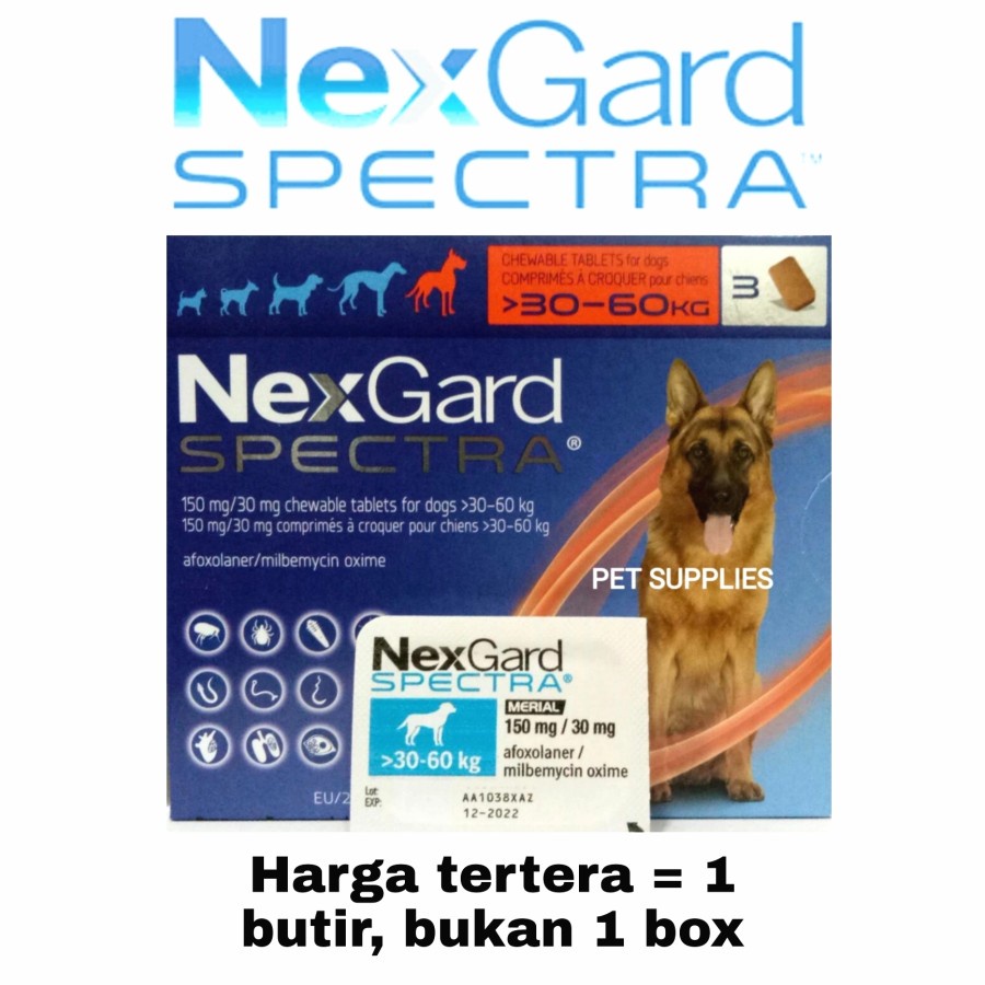 Nexgard SPECTRA Dog Lice Medicine size XL, super Effective And Complete