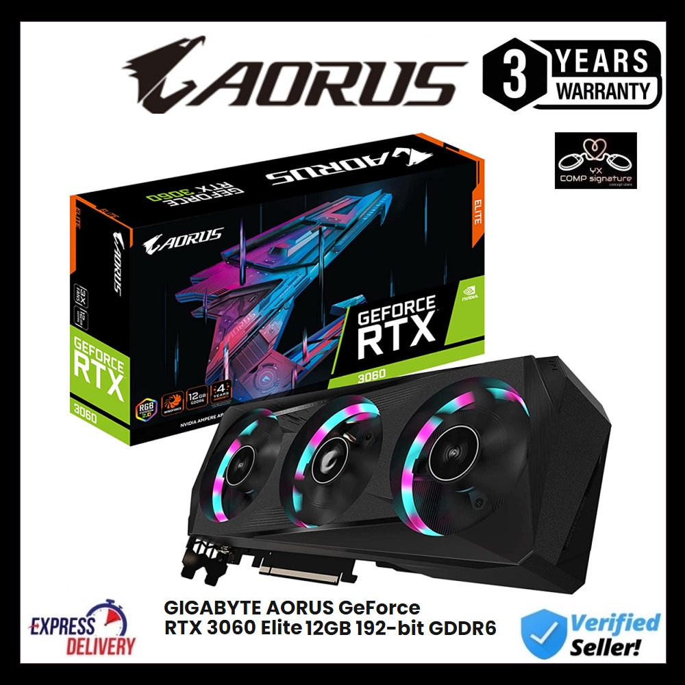 GIGABYTE AORUS GeForce RTX 3060 ELITE 12GB GDDR6 | Shopee Malaysia