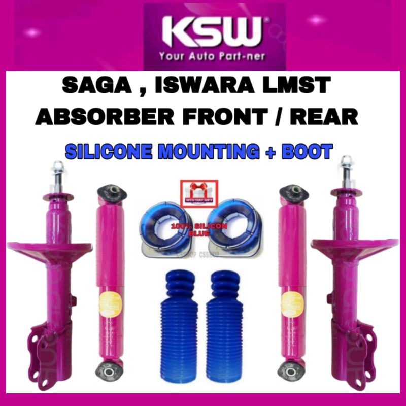 EL PROTON SAGA ISWARA LMST HEAVY DUTY ABSORBER FRONT / REAR + SILICONE