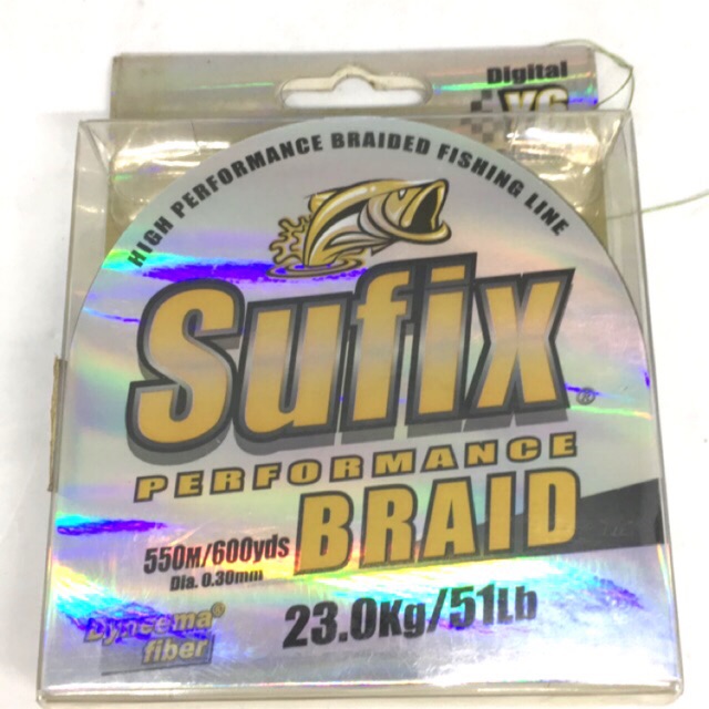 SUFIX performance braid 51lb 0.30mm 550meter/600yds 6sulam
