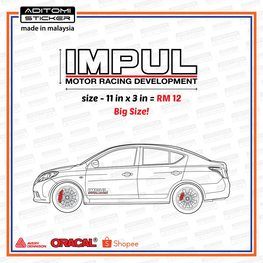 Impul V2 motor racing development Big Size die cut sticker | Shopee ...