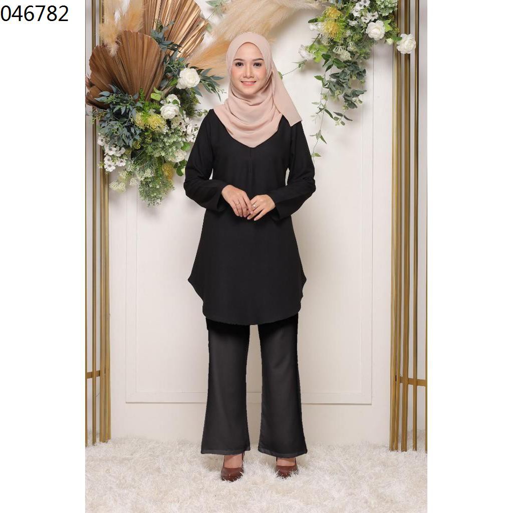 Baju Muslimah Blouse Suit Set Suit Plain Bajuandseluar Palazo Hot