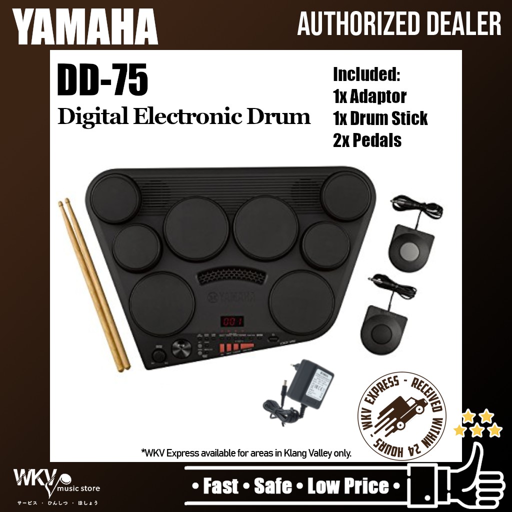 Yamaha DD-75 Portable Digital Drums Electronic Drum Kit Free Drumstick ...