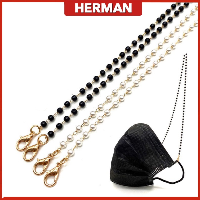 HERMAN - Mask Extender Chain Mask Chain Anti Drop Lanyard Pearl Gold ...