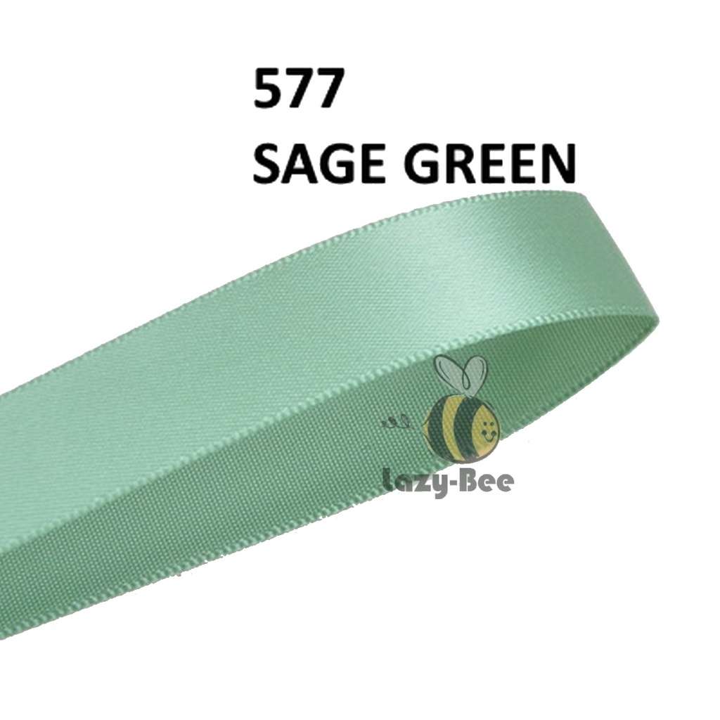 GREEN HIJAU 5 Meter 2.5cm 3.8cm 5cm Premium Double Faced Satin Ribbon ...