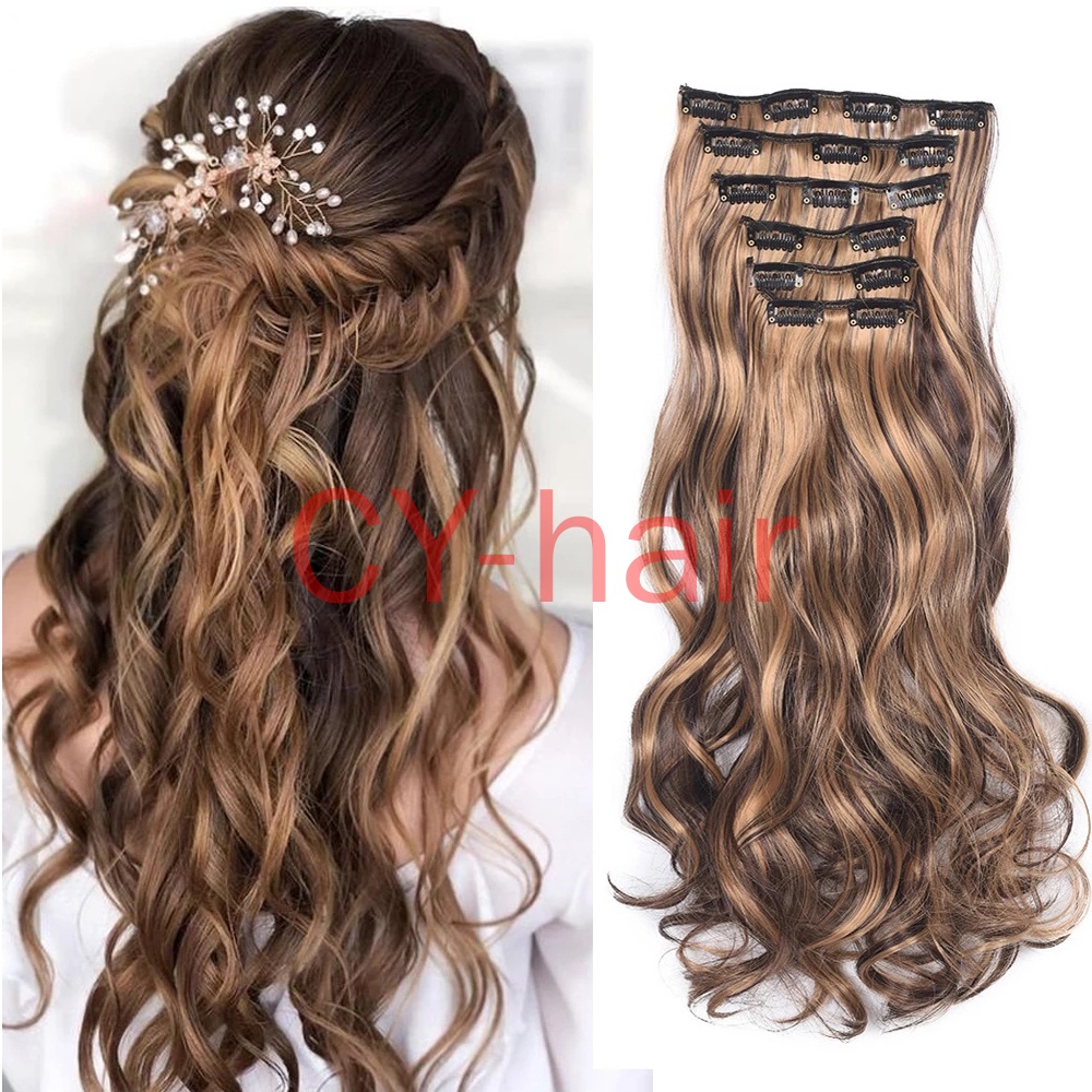 20inch-16-clips-clip-in-hair-extension-synthetic-hair-heat-resistant
