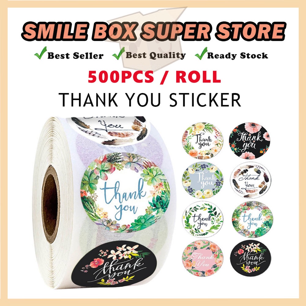 500pcs Thank You Sticker Seal Label Sticker Terima Kasih | Shopee Malaysia