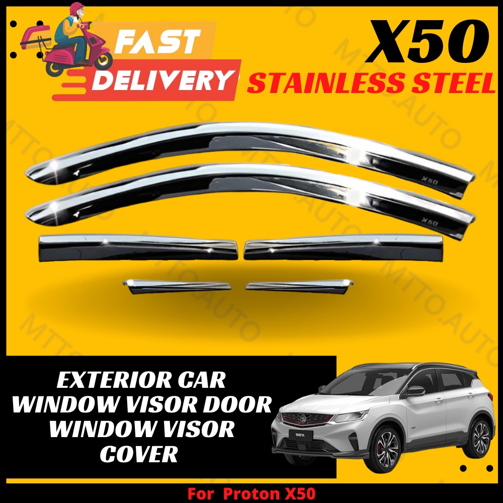 MTTO Proton X50 Stainless Steel Exterior Car Window Visor Door Window
