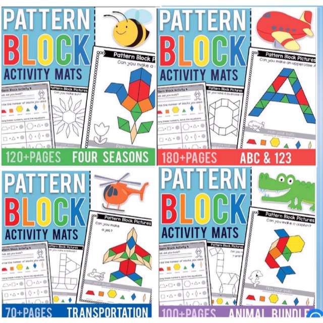 Printable* Pattern Block Bundle: 700+ Activity Mats & Task Card ...