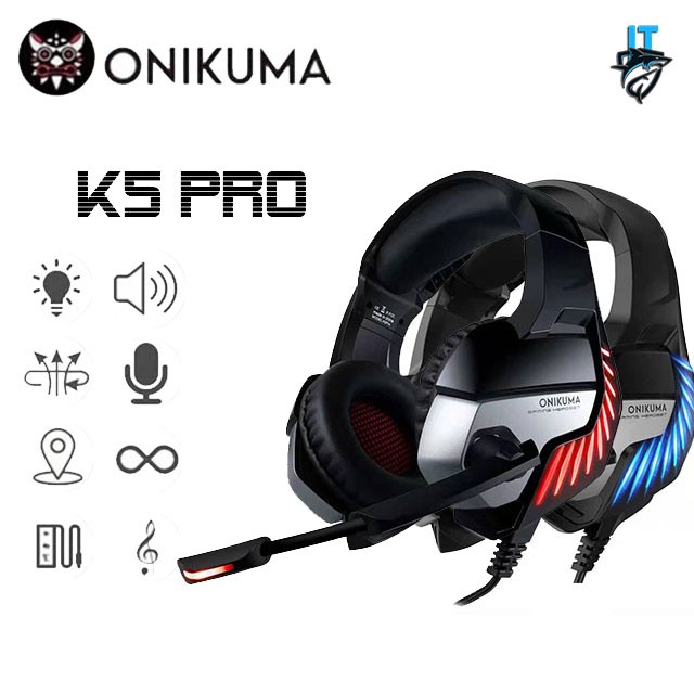 ONIKUMA K5PRO USB 3.5mm Wired Headset RGB Mobile Computer Eating Chicken Game with Microphone Headset PS4 Headset