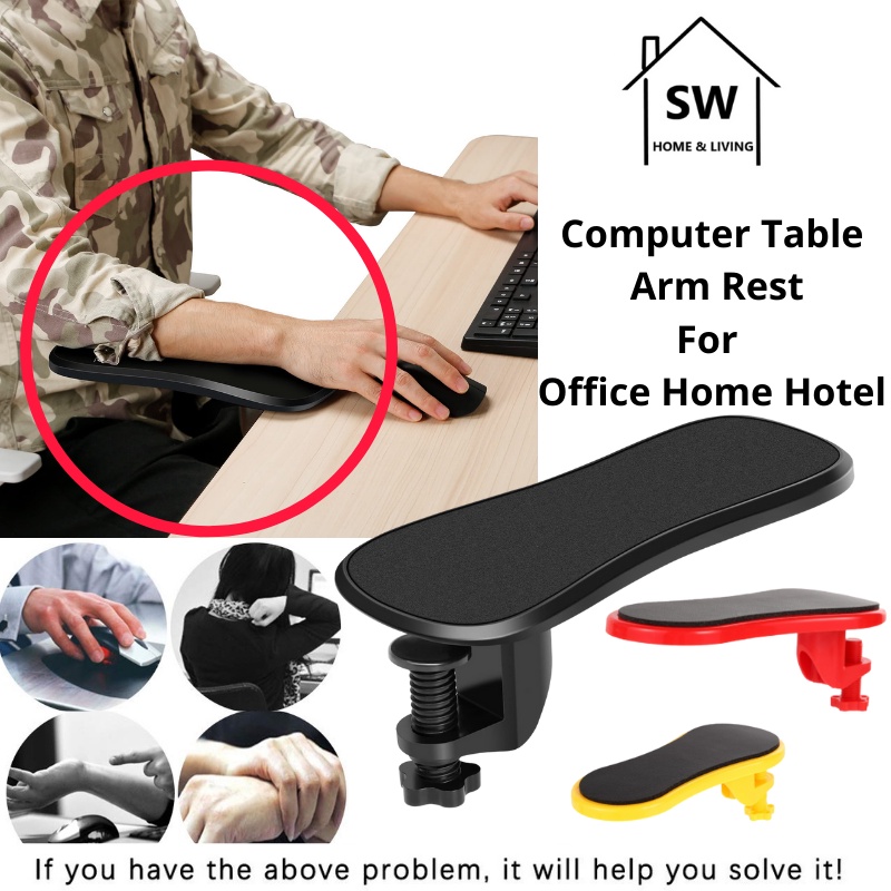 Sw Computer Table Arm Rest Adjustable Attachable Armrest Pad Hand ...